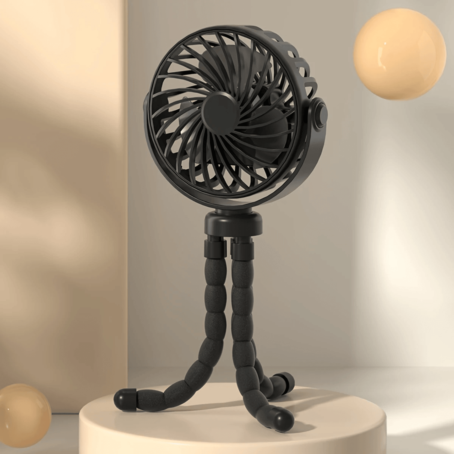 3-Speed USB Rechargeable Fan With Bendable Tripod Octopus Legs