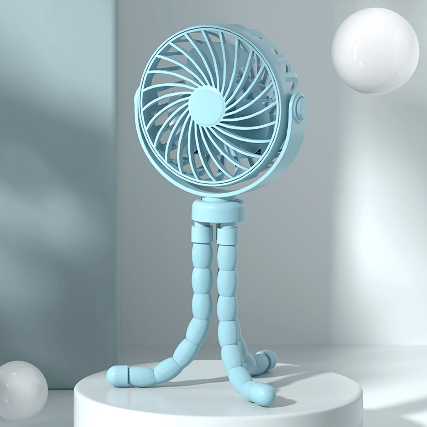 3-Speed USB Rechargeable Fan With Bendable Tripod Octopus Legs