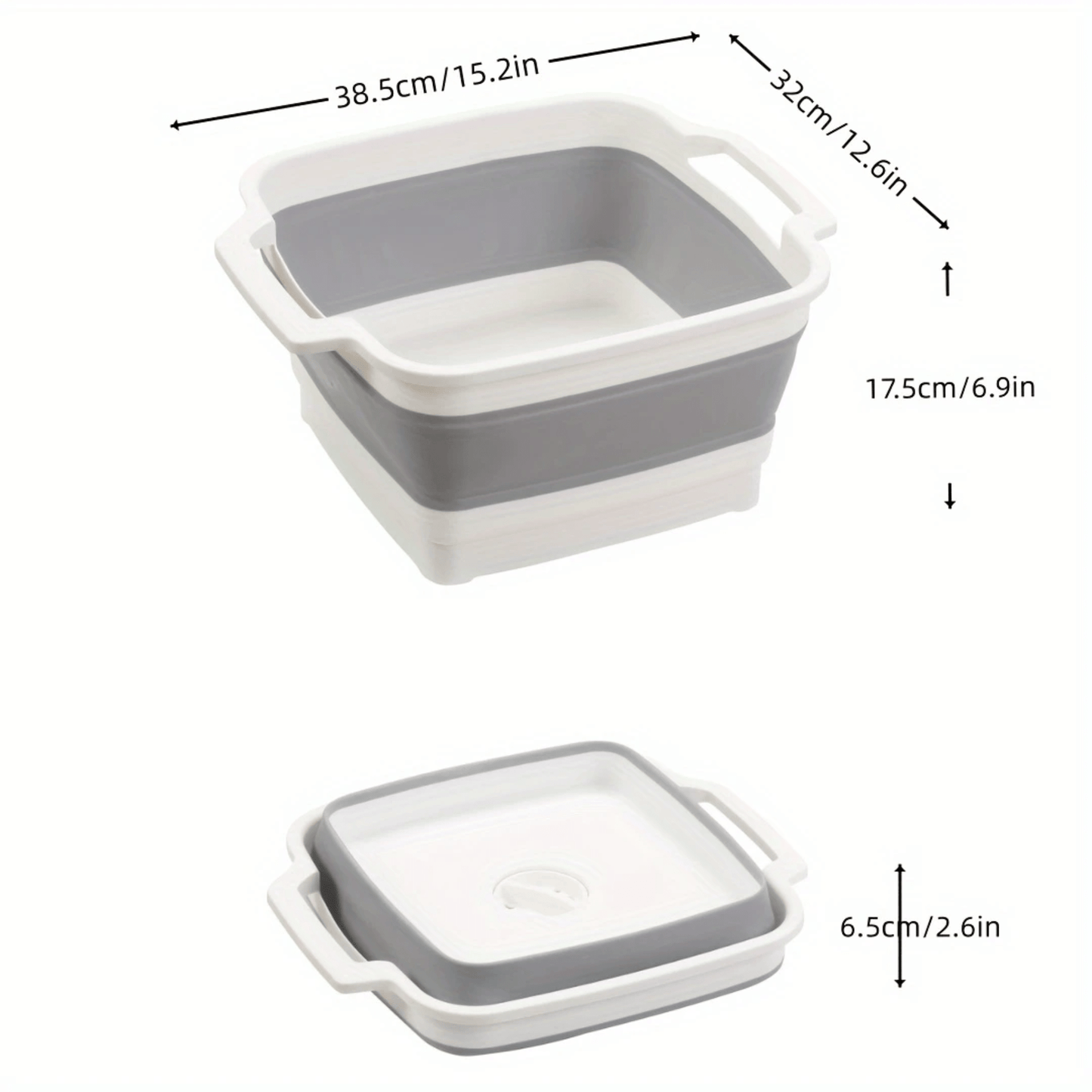 9L Collapsible Wash Basin Sink with Drain, Multipurpose, Available in Multiple Colours