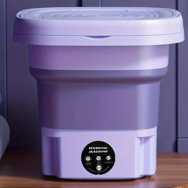 8L Portable Folding Washing Machine, Automatic Laundry, Purple