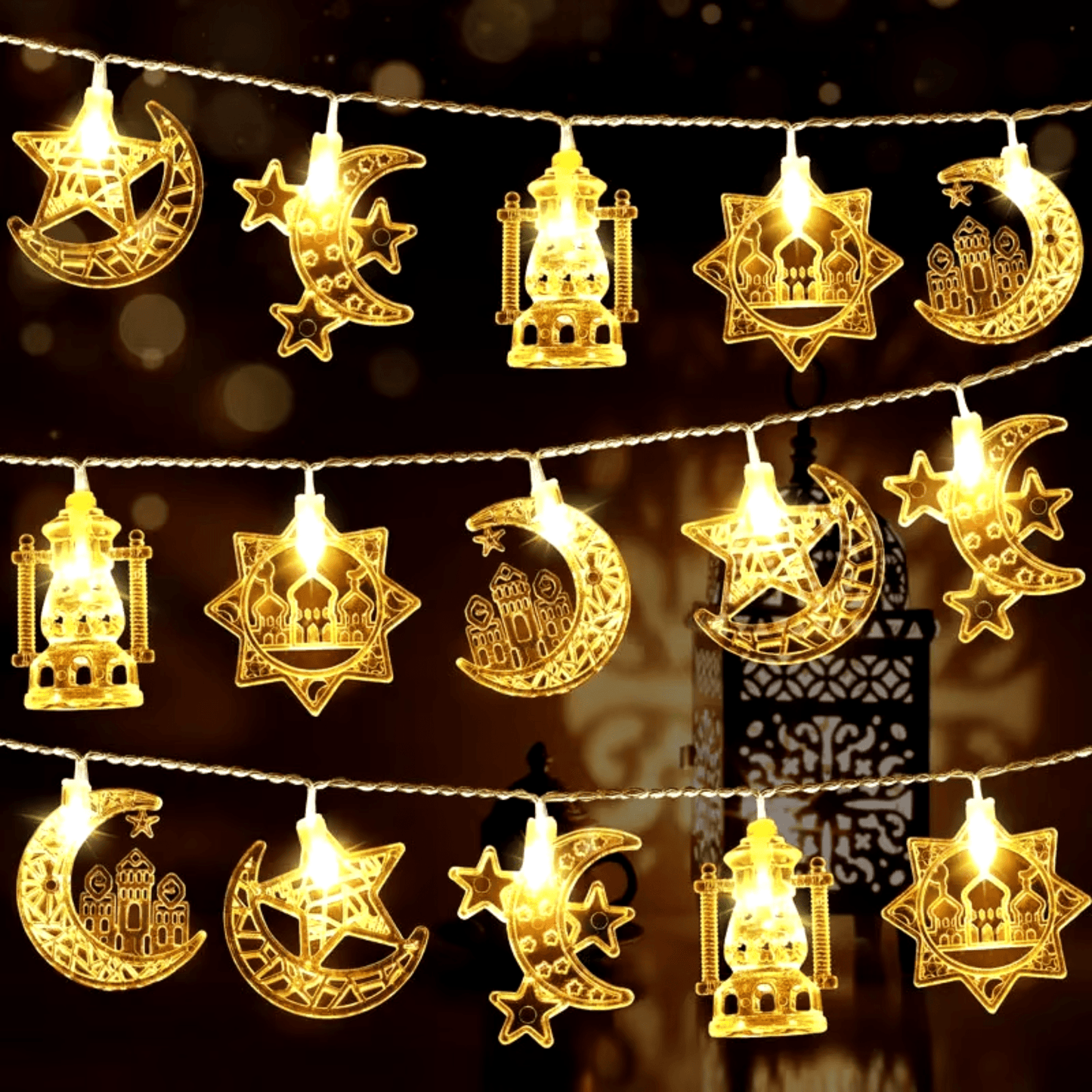 A (Masjid Moon Lantern) | Ramadan Kareem Eid Mubarak LED Light Strings