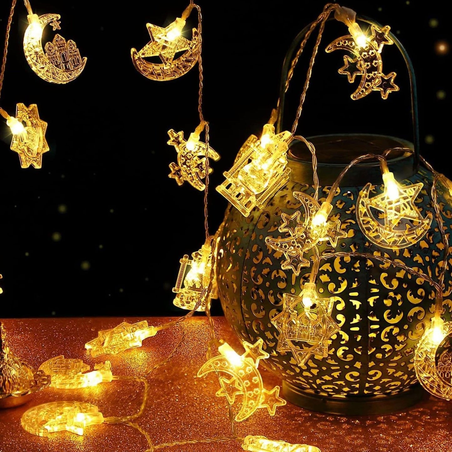 A (Masjid Moon Lantern) | Ramadan Kareem Eid Mubarak LED Light Strings