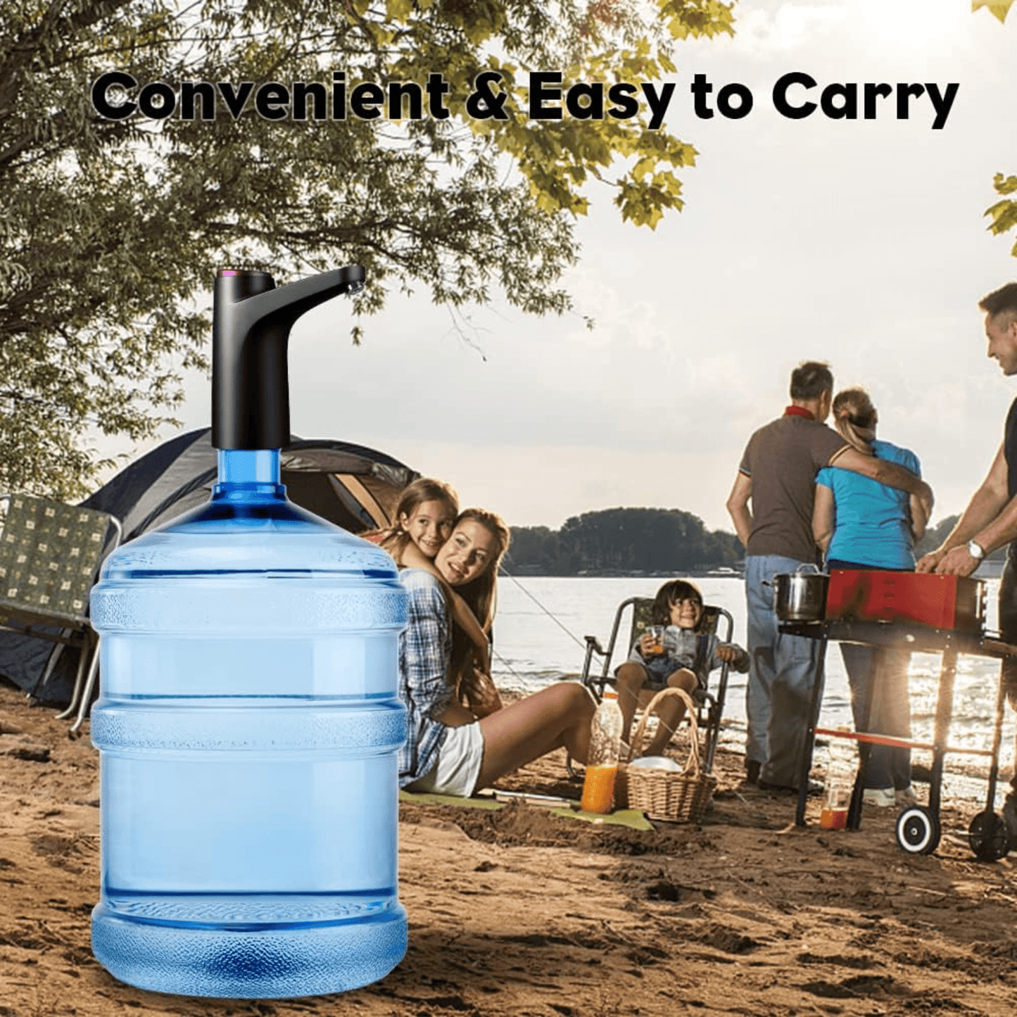 USB Rechargeable Electric Water Pump Faucet with Charger and Hose, Fits Gallon Jugs