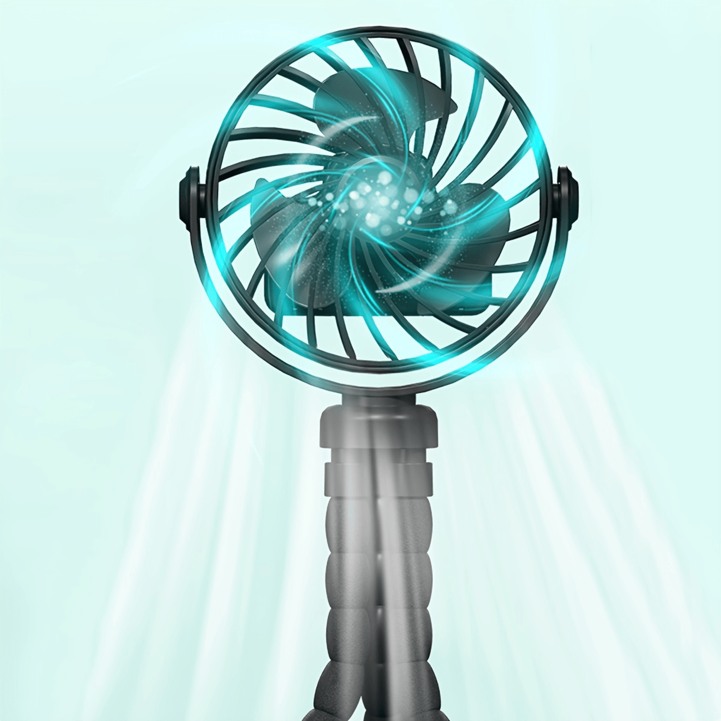 3-Speed USB Rechargeable Fan With Bendable Tripod Octopus Legs