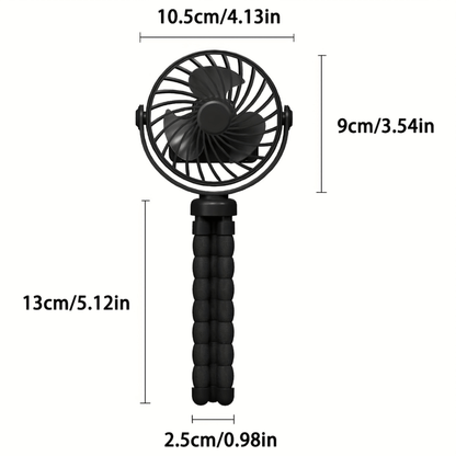 Measurements for USB Rechargeable  3-Speed Fan with Tripod Octopus Legs