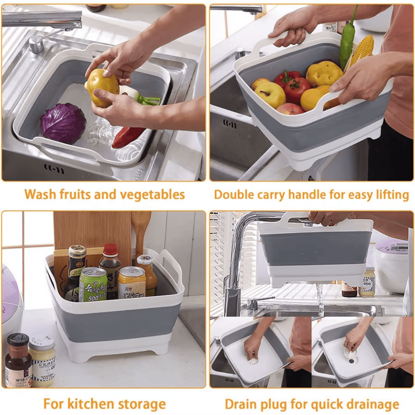 Grey | 9L Collapsible Sink Wash Basin