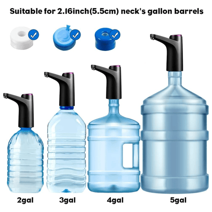 USB Rechargeable Electric Water Pump Faucet with Charger and Hose, Fits Gallon Jugs